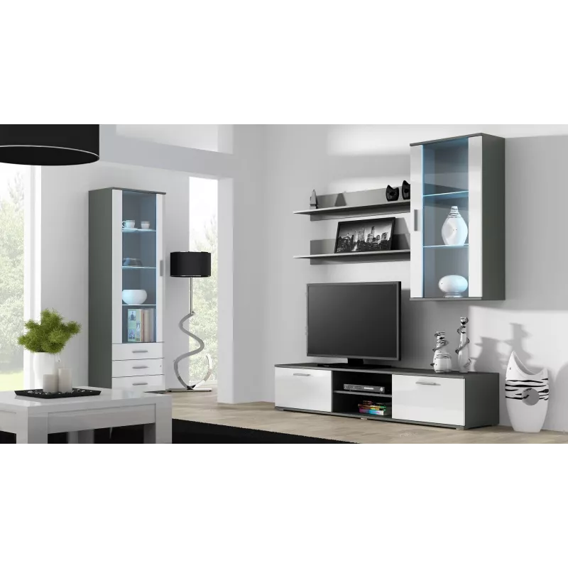 Cama stojak TV SOHO 180 szary/biały połysk