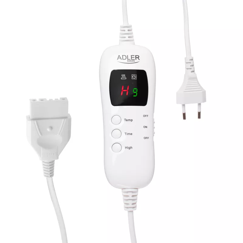 Koc elektryczny Adler AD 7443 160 x 180 cm — polar, 7 poziomów grzania, pilot, 120 W