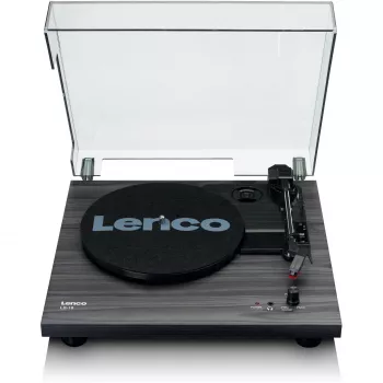 Gramofon audio z napędem paskowym Lenco LS-10 Czarny z wbudowanymi głośnikami, 33/45 obr./min, wyjście RCA, gniazdo słuchawkowe