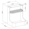 Ergo Office Organizer/pojemnik pod biurko z półką na akcesoria, biały, maks. 5 kg, ER-442