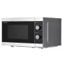 Mikrofalówka kombinowana Sharp YC-MG01E-S — 20 l, 800 W mikrofale, 1000 W grill, 5 poziomów mocy, pokrętło, talerz obrotowy 25,5 cm
