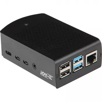 JOY-IT RPI CASE ALU06 - Obudowa do Raspberry Pi 4, Alu, czarna (RB-ALUCASEP4+06)