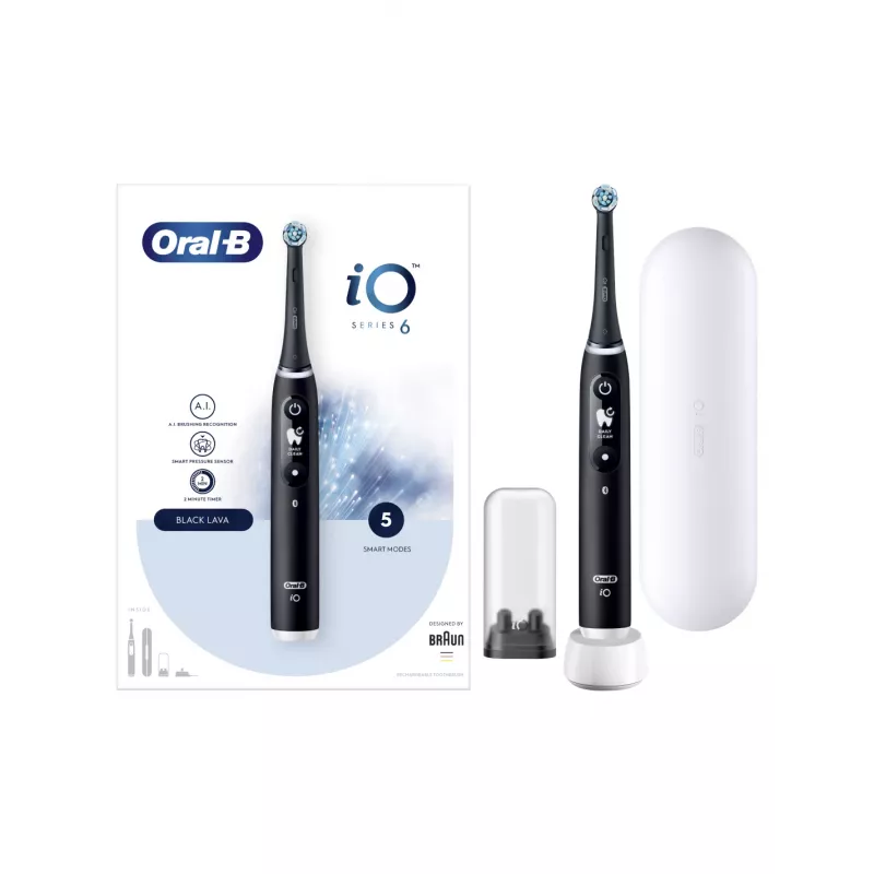 Oral B IO6 Elektryczna szczoteczka do zębów z etui Czarny Onyks