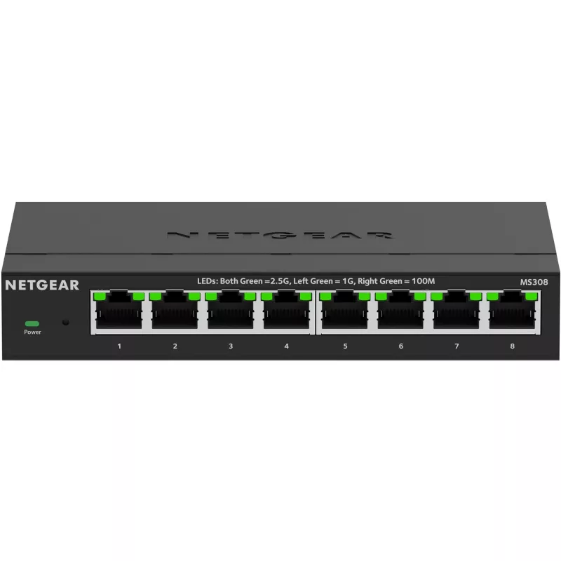 NETGEAR MS308 Niezarządzalny przełącznik 2.5G Ethernet (100/1000/2500) Czarny