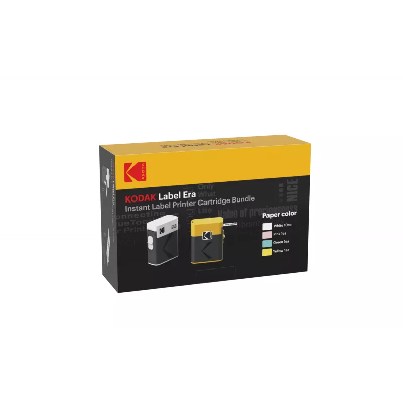 Zestaw wkładów do drukarki etykiet Kodak M50 Label Era, żółty wkład wymienny M50Y z 13 rolkami etykiet