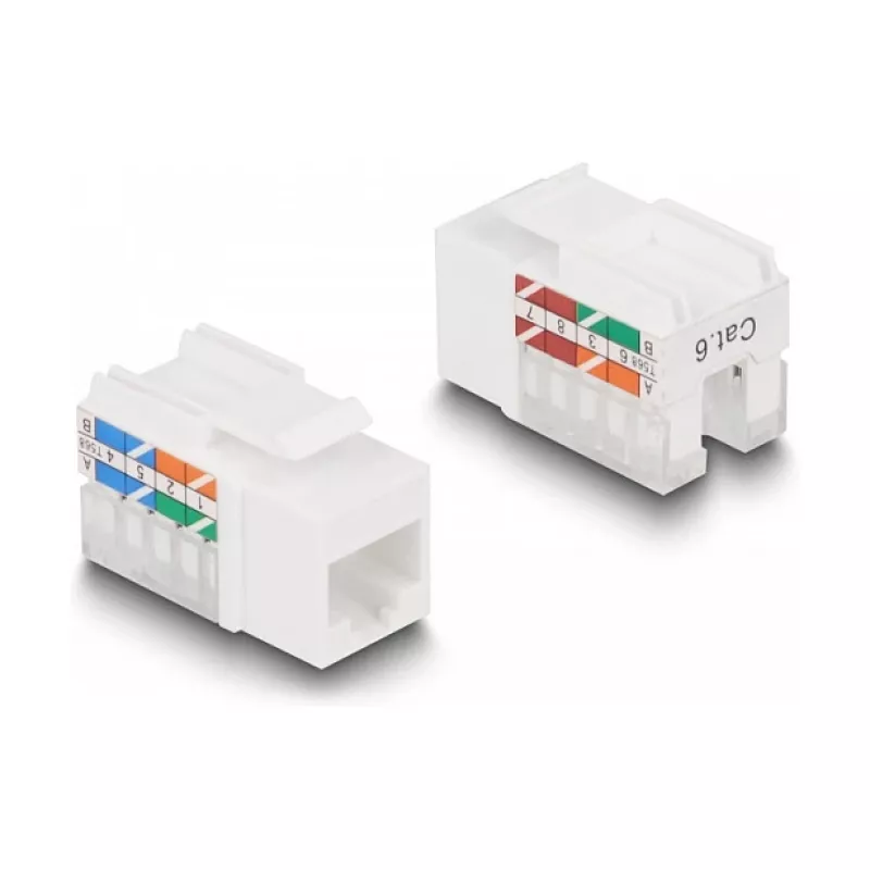 DeLOCK Keystone LSA Set RJ45 RJ11 Cat.6 czarny uchwyt zatrzaskowy