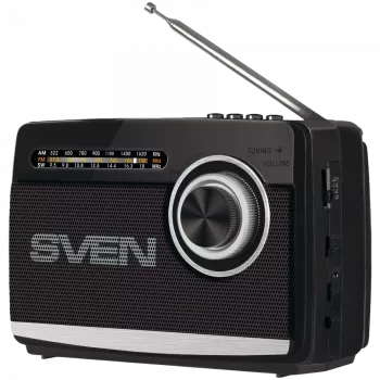 Głośnik SVEN SRP-155, czarny (3W, Bluetooth, FM/AM/SW, USB, microSD, latarka, bateria)