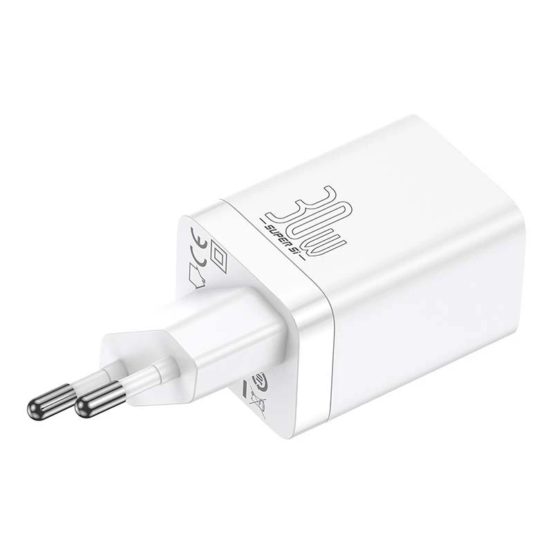 Baseus Super Si Pro Quick Charger USB + USB-C 30W (biały)