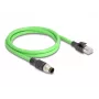 Kabel sieciowy DeLOCK M12 Kabel A-kodowany 8-pinowy męski na RJ45 męski PUR (TPU) 1 m