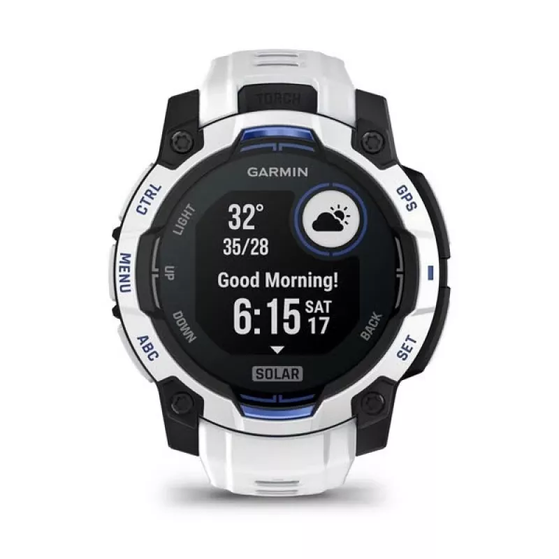 Smartwatch GARMIN Instinct 2 45 mm, MIP 0,9 cala (176×176), GPS, Solar, silikonowy pasek niebiesko-biały