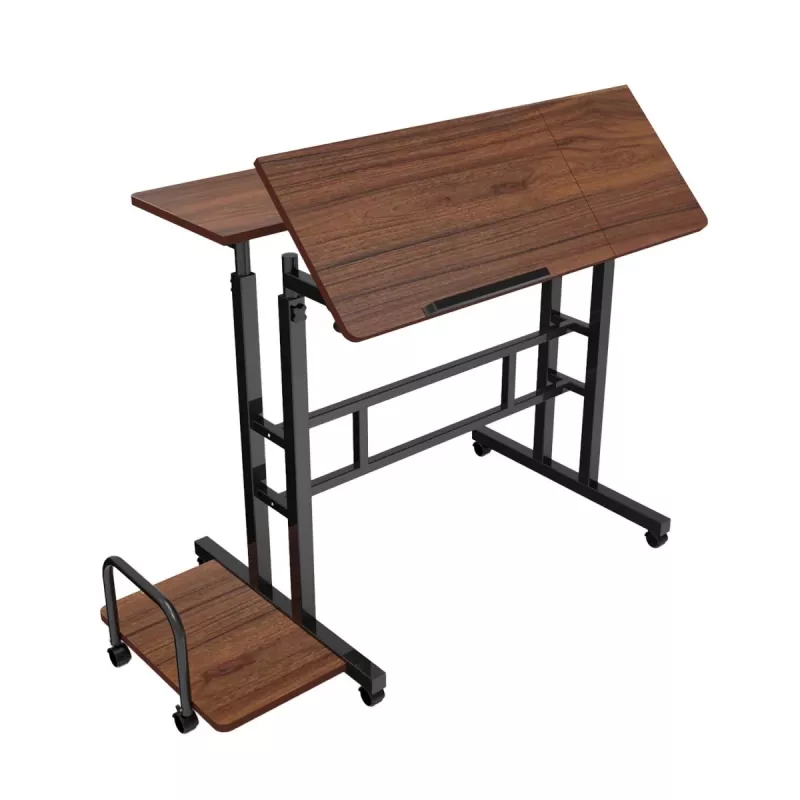 Maclean mobilne biurko pod laptopa, czarne, 80x60 cm, maks. 50 kg, regulacja wysokości 67-115 cm, MC-124 B