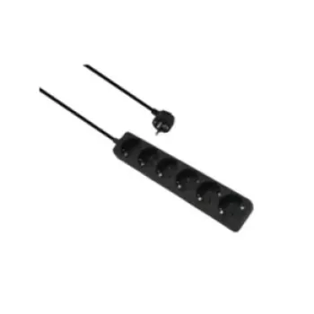 Listwa zasilająca helos CLASSIC 6-gniazdowa, czarna, kabel 1,5 m