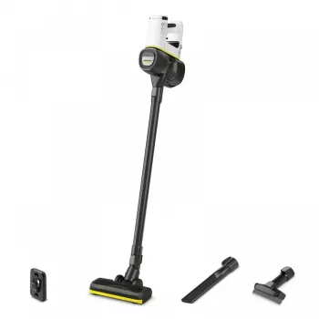 Odkurzacz pionowy Karcher 2-w-1 VC 4, bezworkowy, akumulatorowy 21,6 V Li-Ion, 30 min pracy, HEPA, 2 prędkości, żółty/czarny