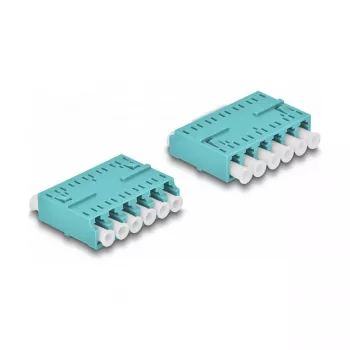 DeLOCK Optical Fiber Coupler HD LC Hexaplex female to LC Hexaplex female aqua