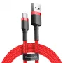 Kabel USB 2.0 A na USB-C Baseus CATKLF-B09 1m QC3.0 nylonowy pleciony czerwony, szybkie ładowanie i synchronizacja danych