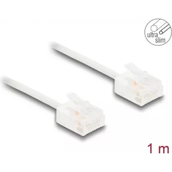 Kabel sieciowy DeLOCK RJ45 Cat.6 UTP Ultra cienki 1m biały