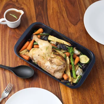 Szklana brytfanna Russell Hobbs RH01144EU7 34 cm, granatowa