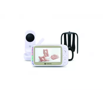Motorola 5.0” Wi-Fi Video Baby Monitor z uchwytem Stargrip do łóżeczka | VM45 Connect | Biały