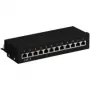Wentronic Goobay CAT 6 Mini/Desktop Patch Panel, 12 portów, czarny - STP ekranowany, czarny (69307)
