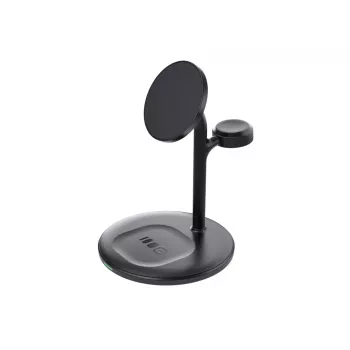 Ładowarka Green Cell MSST-GC-3IN1-B do urządzeń mobilnych, słuchawek, zestawu słuchawkowego, smartfona, smartwatcha, czarna, ładowanie bezprzewodowe, automatyczne