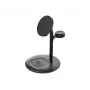Ładowarka Green Cell MSST-GC-3IN1-B do urządzeń mobilnych, słuchawek, zestawu słuchawkowego, smartfona, smartwatcha, czarna, ładowanie bezprzewodowe, automatyczne