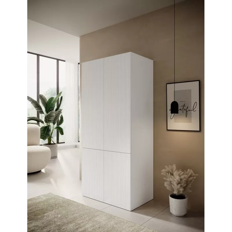 Szafa cama meble PAFOS 2D 90x55.5x198.5 cm biały mat z 2 półkami