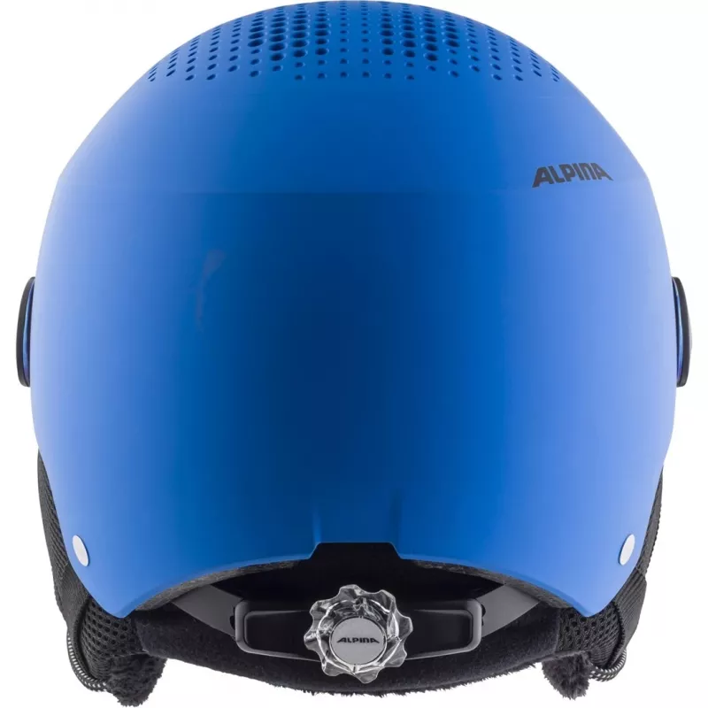 Kask ALPINA ZUPO VISOR QLite — kask narciarski dla dzieci, twarda skorupa, 54–58 cm, zintegrowany wizjer, Run System Ergo Snow