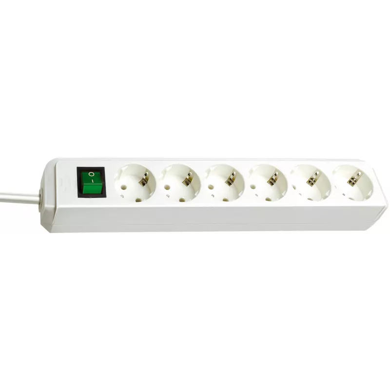 Brennenstuhl 1159520400 Stedosen-Leiste 6-fach 45° weiß mit Schalter 3 m Kabel H05VV-F3G1,5 POS-Reiter (1159520400)