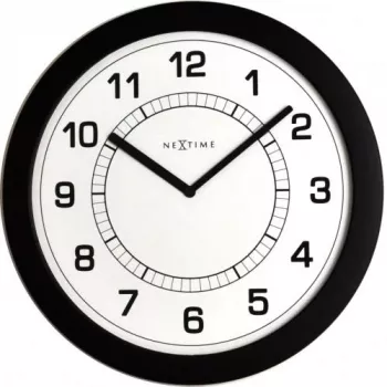 NeXtime klok 3045zw Super Slim, Ø28 cm, ścienny, czarny