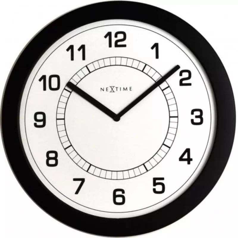 NeXtime klok 3045zw Super Slim, Ø28 cm, ścienny, czarny