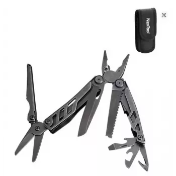 Multitool Nextool Mini FLAGSHIP NE20122 — 10-w-1 kompaktowe narzędzie wielofunkcyjne ze stali nierdzewnej, czarny, 67×27×17 mm, 83 g