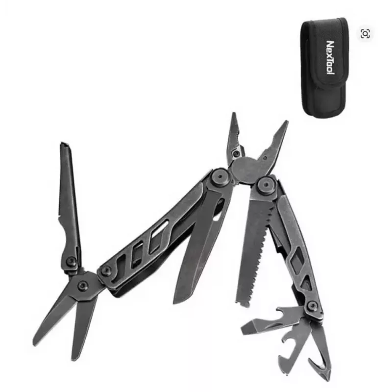 Multitool Nextool Mini FLAGSHIP NE20122 — 10-w-1 kompaktowe narzędzie wielofunkcyjne ze stali nierdzewnej, czarny, 67×27×17 mm, 83 g