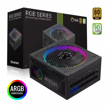 Zasilacz Gamemax, 80 PLUS, Gold | RGB 1050G | 1050 W