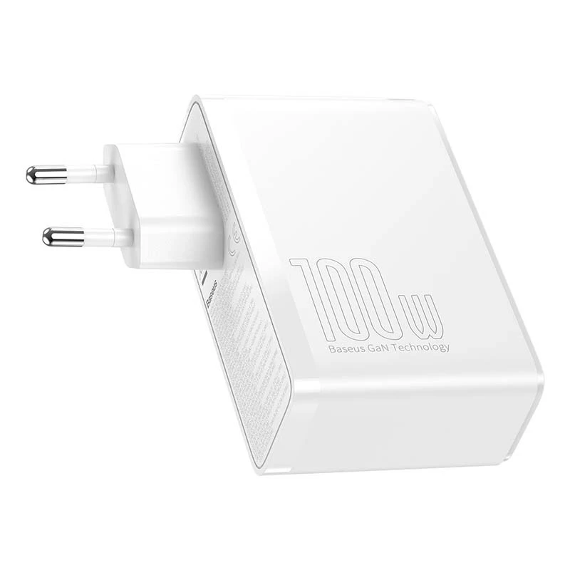Travel Charger Baseus GaN2 Pro Quick 2x USB + 2x USB-C, 100W, EU (Biały)