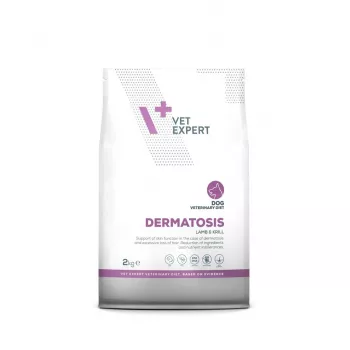 Sucha karma dla psa VETEXPERT Veterinary Diet Dermatosis Lamb & Krill, 2 kg, psy dorosłe, białko 24%, tłuszcz 17%