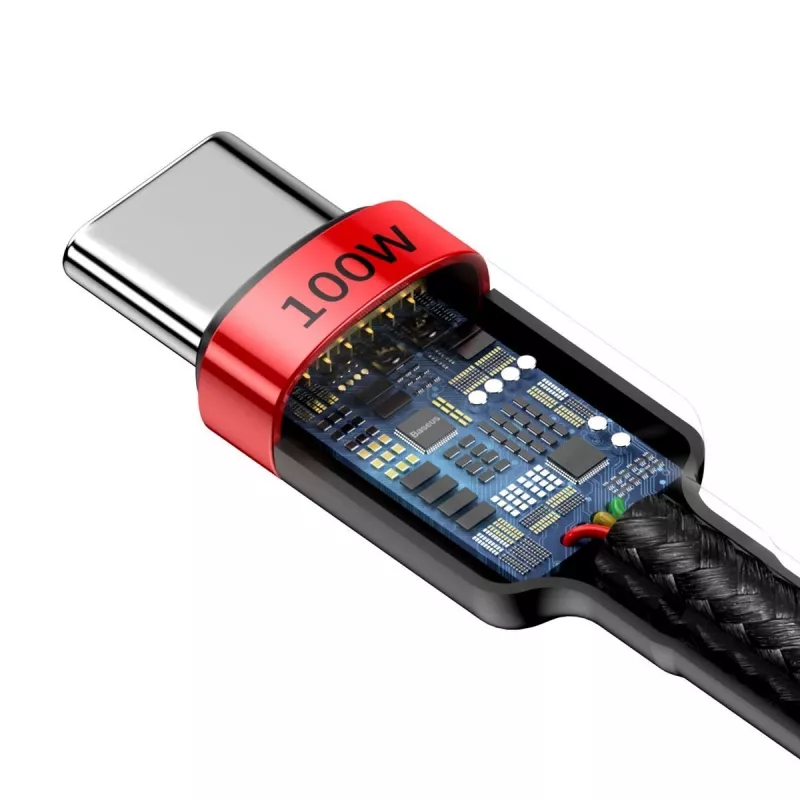 Kabel Baseus Cafule PD2.0 100W flash charging USB do Type-C (20V 5A) 2m czerwony+czarny