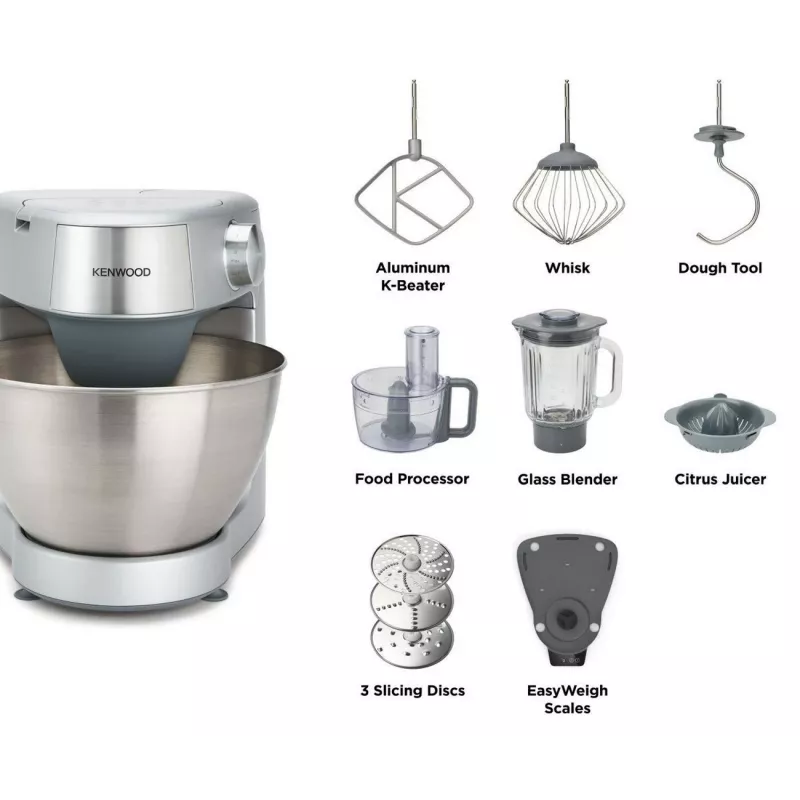 Kenwood Prospero+ robot kuchenny 1000 W 4,3 L Srebrny, Stal nierdzewna Wbudowana waga