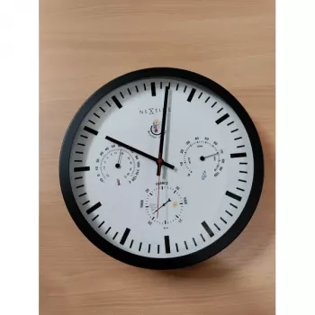 NeXtime klok 2635zw Weatherstation, Ø34 cm, Ścienny, Czarny
