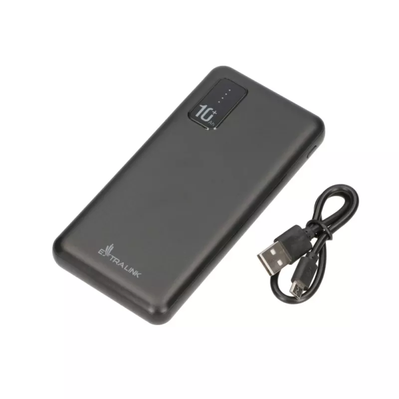 Powerbank Extralink EPB-098B 10000 mAh, LiPo, 2× USB-A + 1× USB-C, czarny