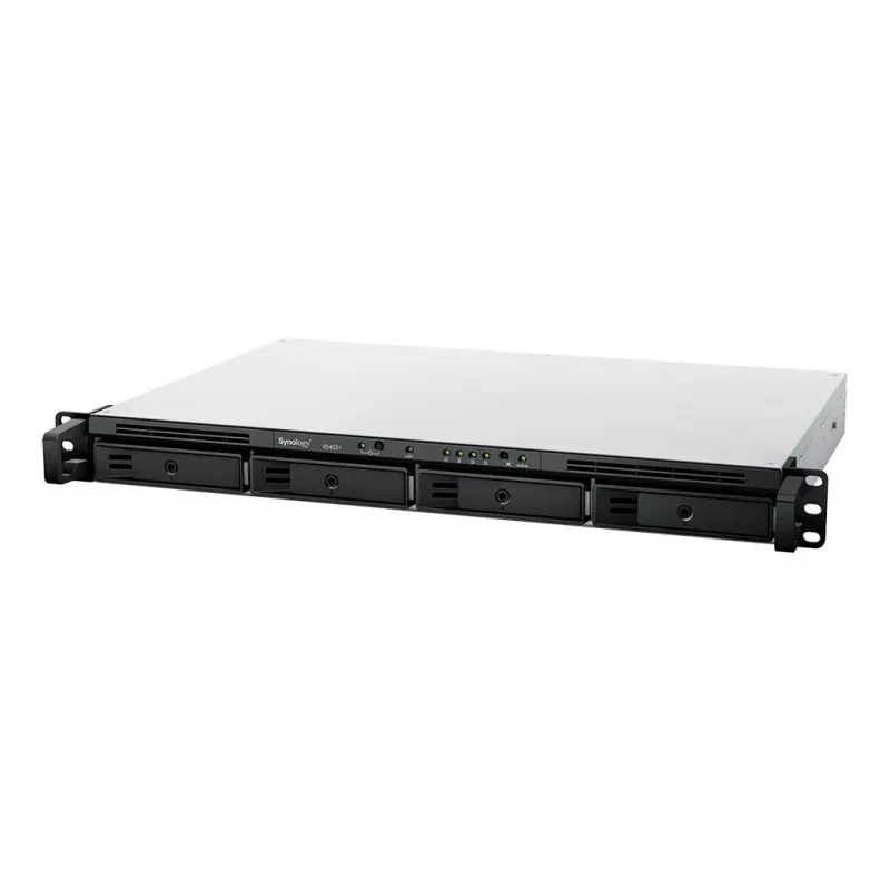 Synology RackStation RS422+ NAS/serwer pamięci masowej Rack (1U) Ryzen Embedded R1600 2 GB DDR4 DSM Czarny