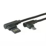 Kabel USB 2.0 ROLINE, kątowy, wtyk A odwracalny - Micro B, ST/ST, czarny, 0,8 m (11.02.8720)