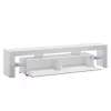 Szafka pod telewizor Cama Meble TORO 200 — 2000×350×410 mm, szary blat z płyty wiórowej, szaro-biały połysk