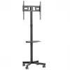 Wózek pod TV MACLEAN MC-949 dla telewizorów 32–55 cali, VESA 75×75–400×400 mm, maks. obciążenie 25 kg, wysokość 147–155 cm, półka do przechowywania, czarny