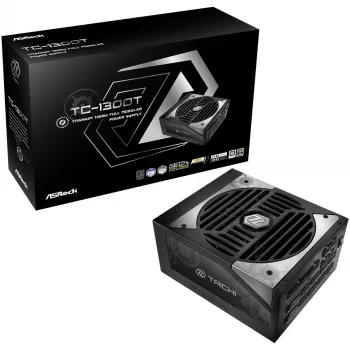 Zasilacz ASROCK Taichi TC-1300T 1300 W 20+4 pin ATX 80 PLUS Titanium, czarny, wentylator 135 mm