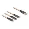 Kabel USB DeLOCK 1,2 m USB 2.0 USB A USB C/Micro-USB B/Lightning przezroczysty