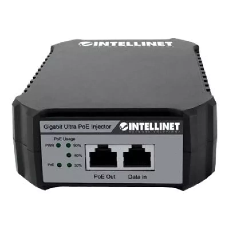 Intellinet Gigabit PoE++ Injector, jeden port 95 W, zgodny z IEEE 802.3bt (4PPoE), obudowa z tworzywa sztucznego, opcja montażu na ścianie