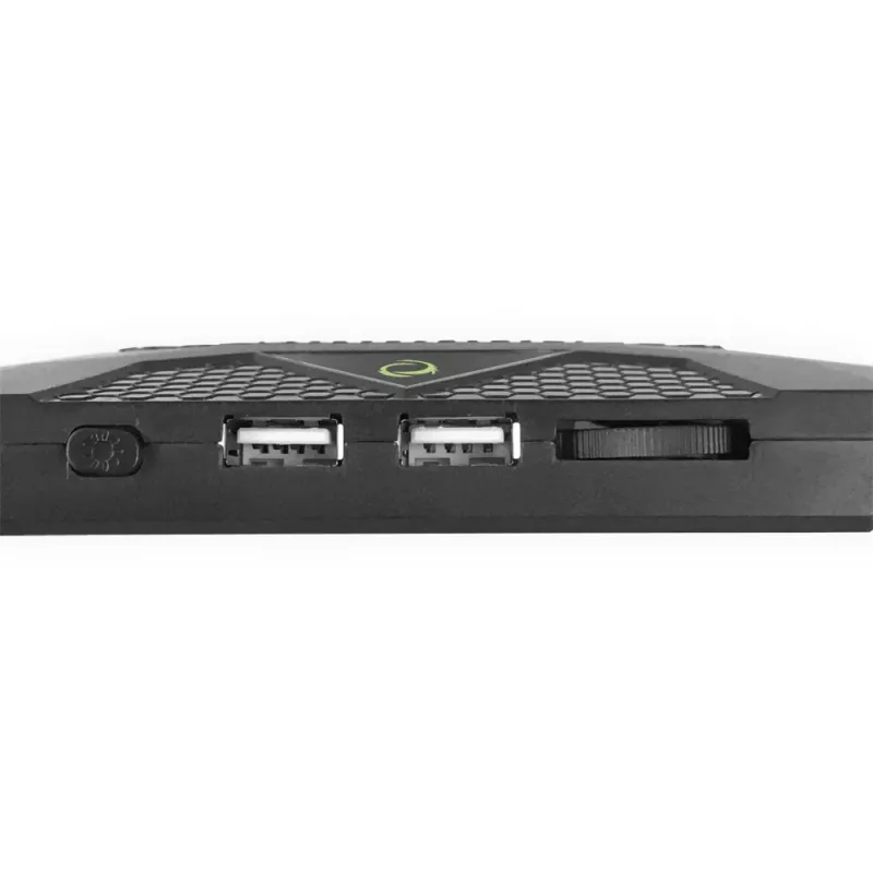 Podkładka chłodząca do laptopa ESPERANZA EGC107 — 3 wentylatory 1200–2600 RPM, 390×255×38 mm, USB PD, RGB, 5 pozycji wysokości, czarna
