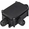 Wentronic Goobay IP-66 Schutzbox na listwy zaciskowe PG9, czarna - do bezpiecznego podłączania 3 kabli (56660)