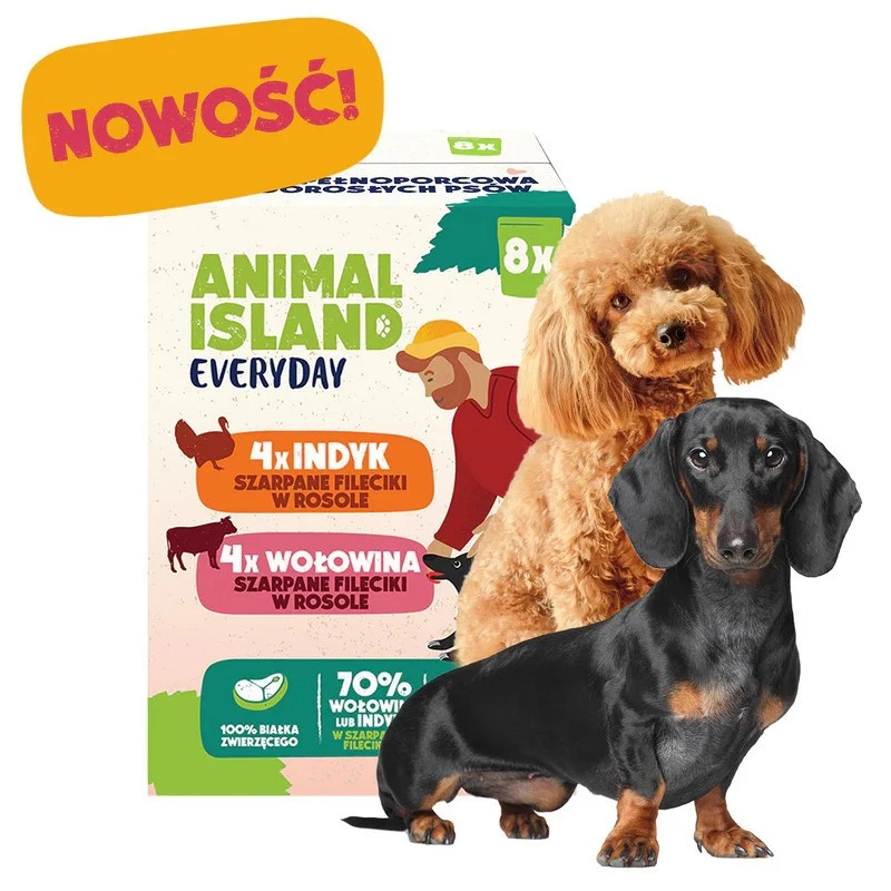 Saszetki z karmą dla psów ANIMAL ISLAND indyk/wołowina 8x150g