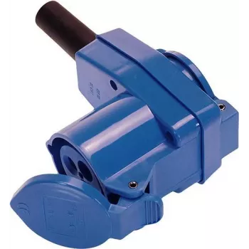 Kątowa wtyczka CEE 250V 16A ze zintegrowanym gniazdem Schuko AS Schwabe 60474